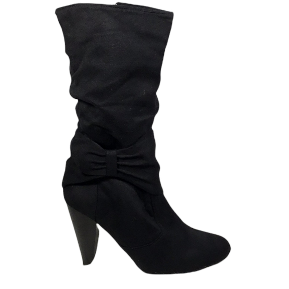 Self Esteem Feather Textile Upper Manmade High Heel Boots